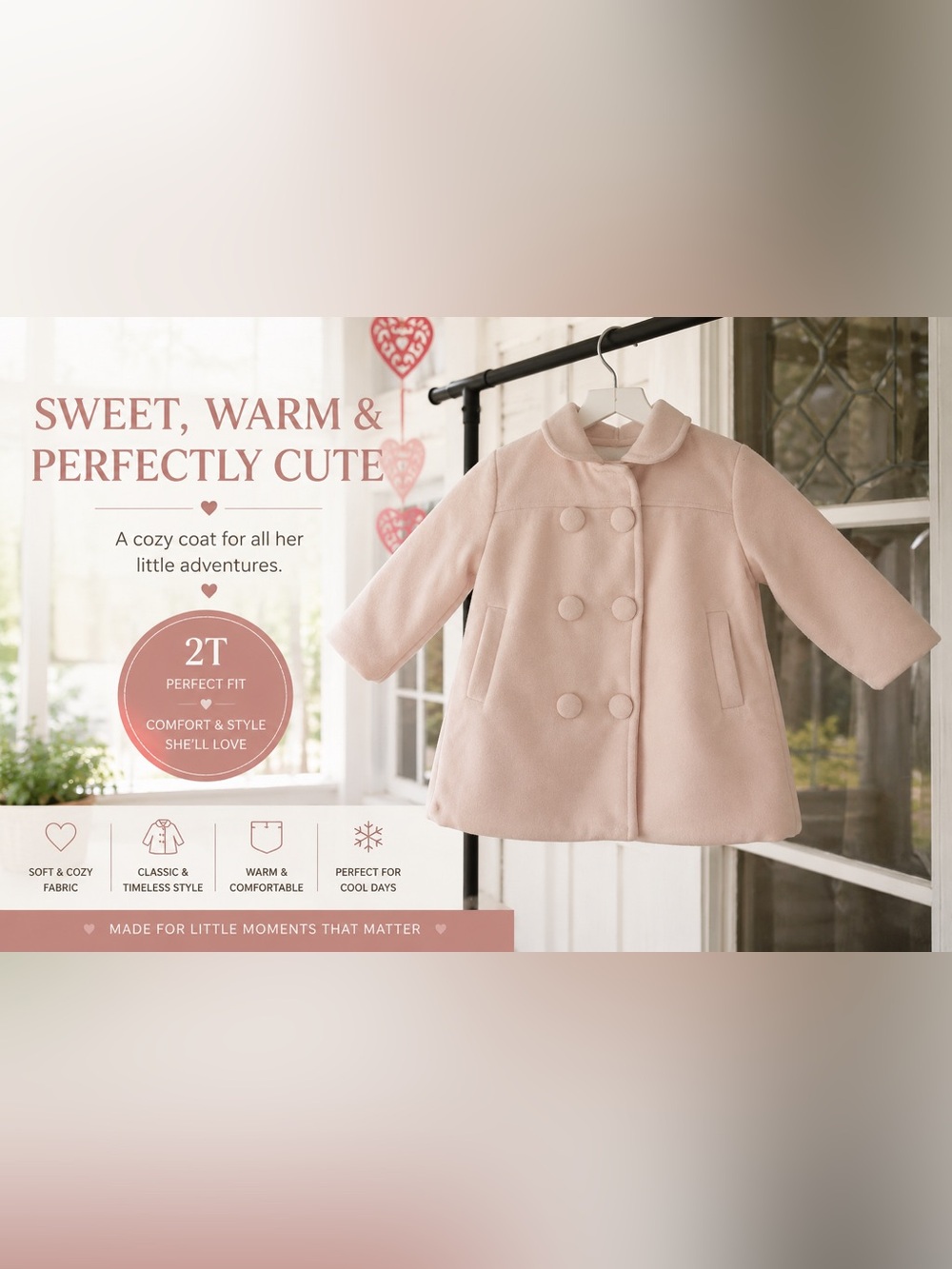 Girls 2T Blush Pink Jacket